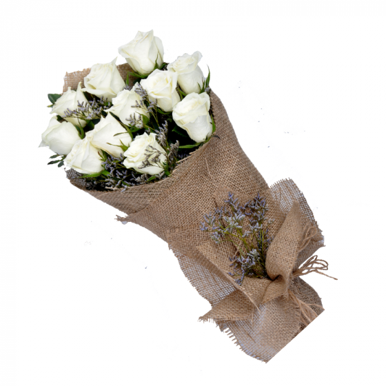 Bouquet de fleurs HIBA - Roses Blanc - Livraison de fleurs en Tunisie.